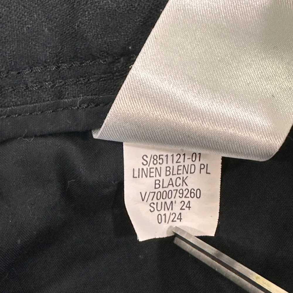 Banana Republic Linen Blend Pleated Pants Womens 14 Black Capsule‎ Minimalist